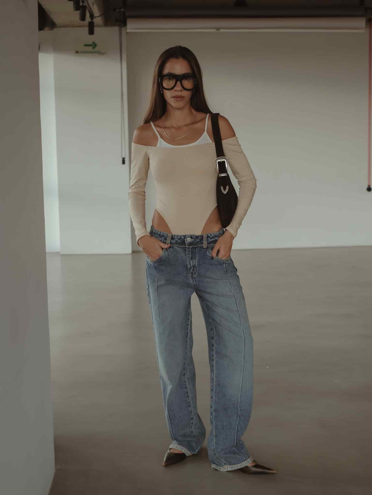 SPLIT LEG STRAIGHT JEAN - SOFT CLASSIC BLUE - miniatura 2