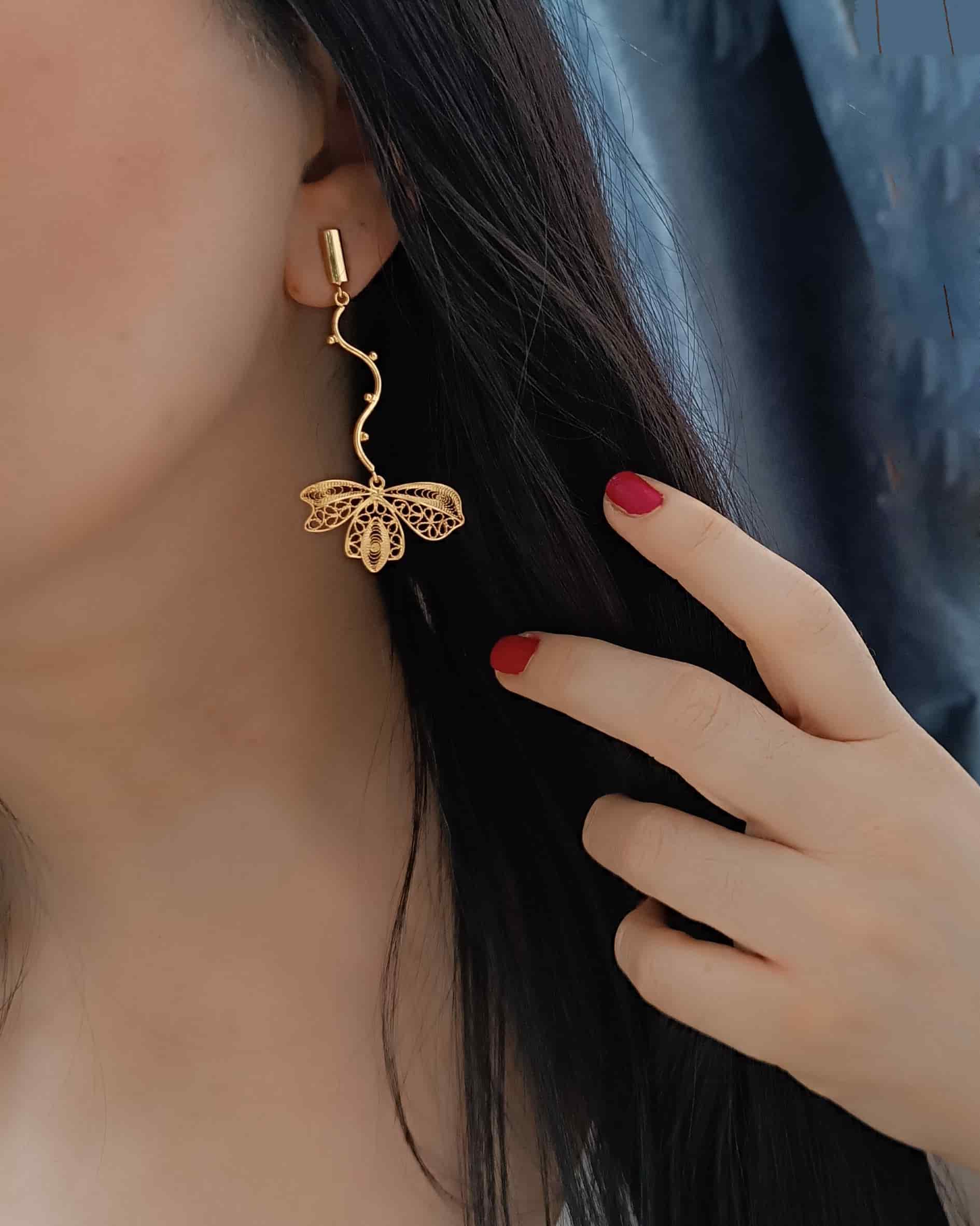 Aretes largo filigrana, Omaira - miniatura 7