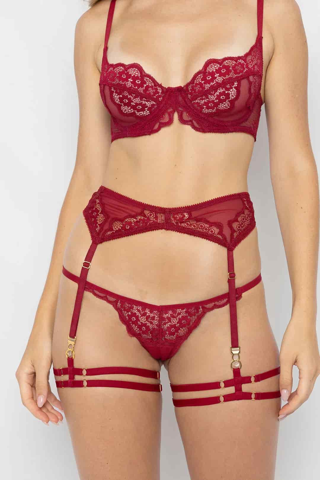 LIGUERO CORINA ROJO CHERRY - miniatura 1