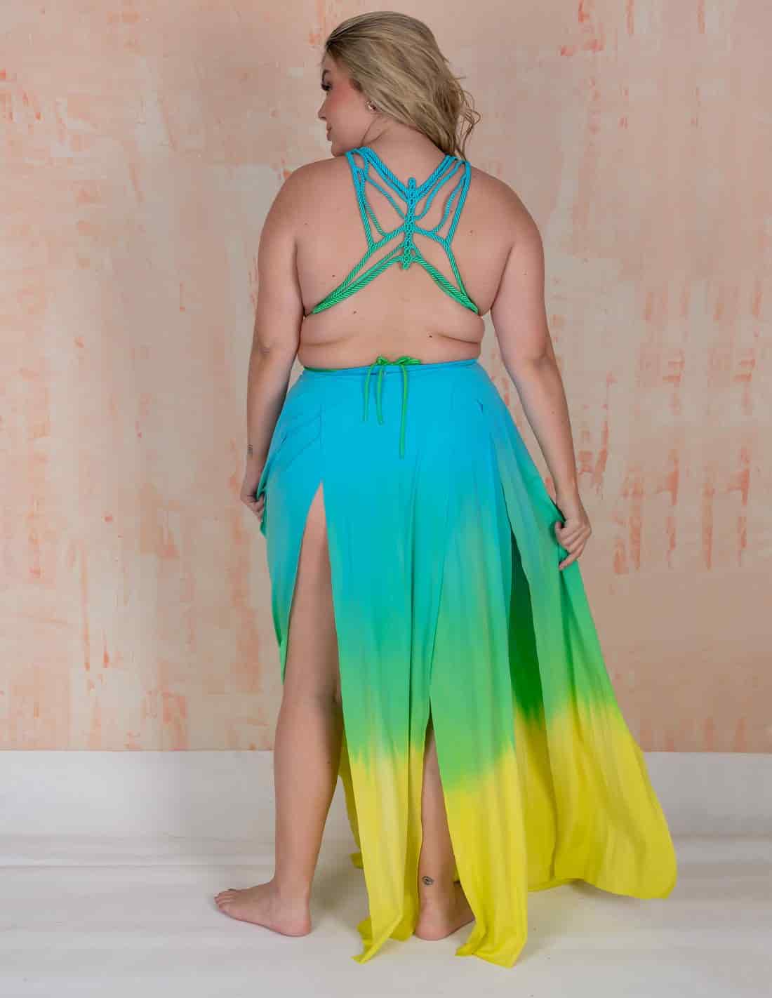 Falda Stripe Sky Blue + Green + Yellow - miniatura 3