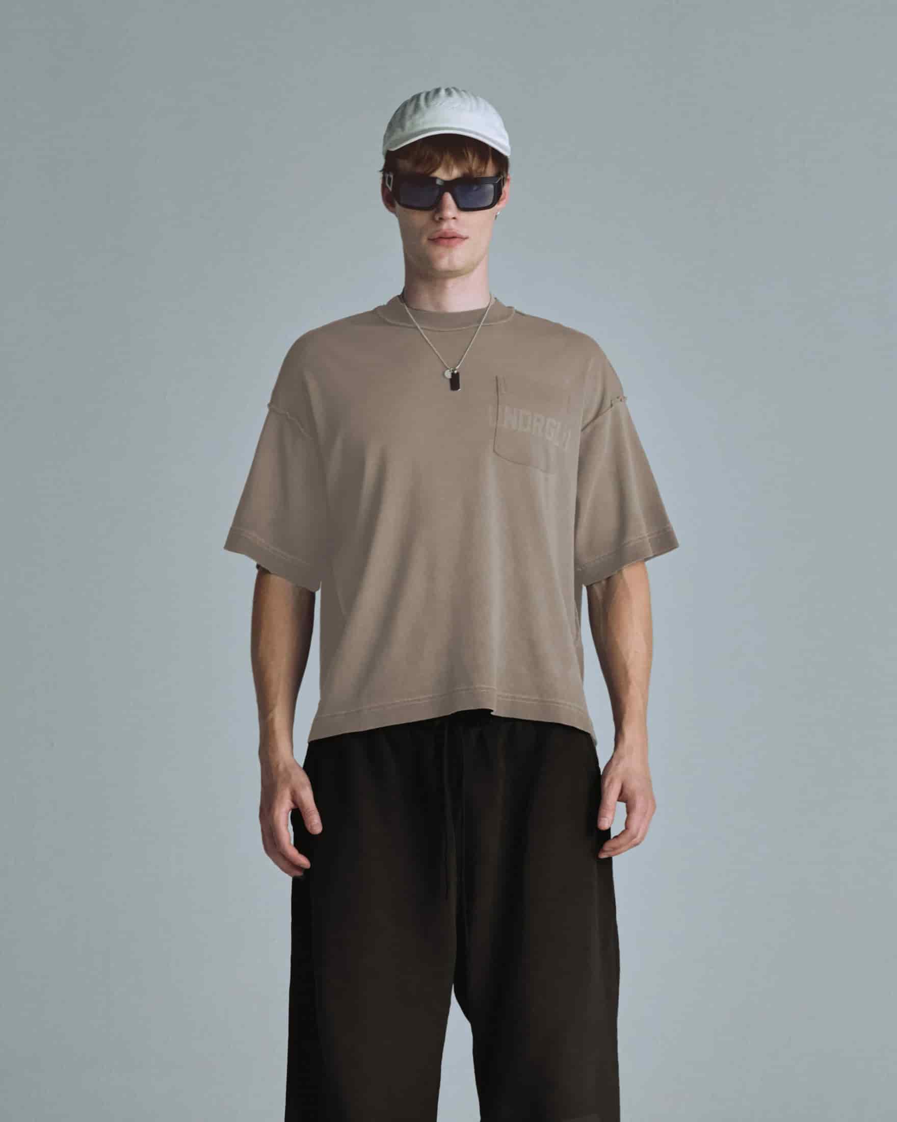 Basics UNDRGLD Boxy Fit Pocket Tshirt Light Brown - miniatura 8
