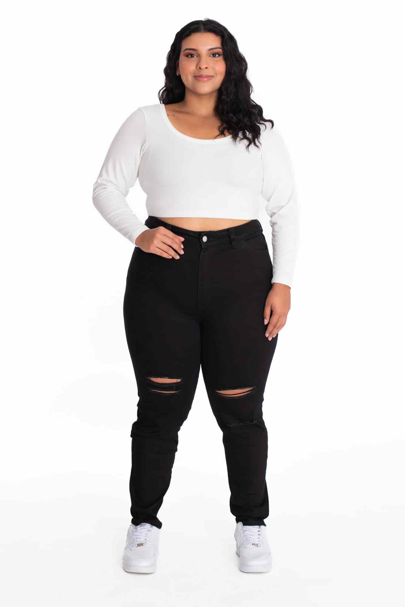 Jean Skinny Negro Rotos 409 - miniatura 8
