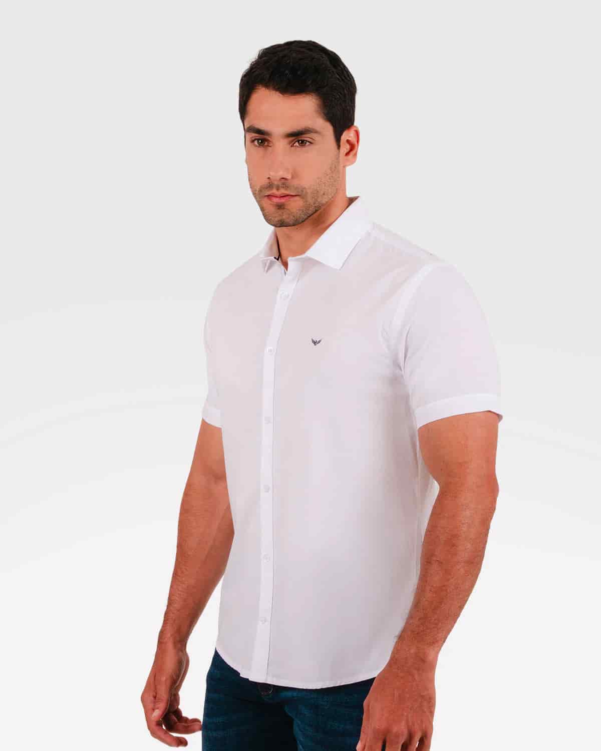 Camisa blanca manga corta para hombre - miniatura 39