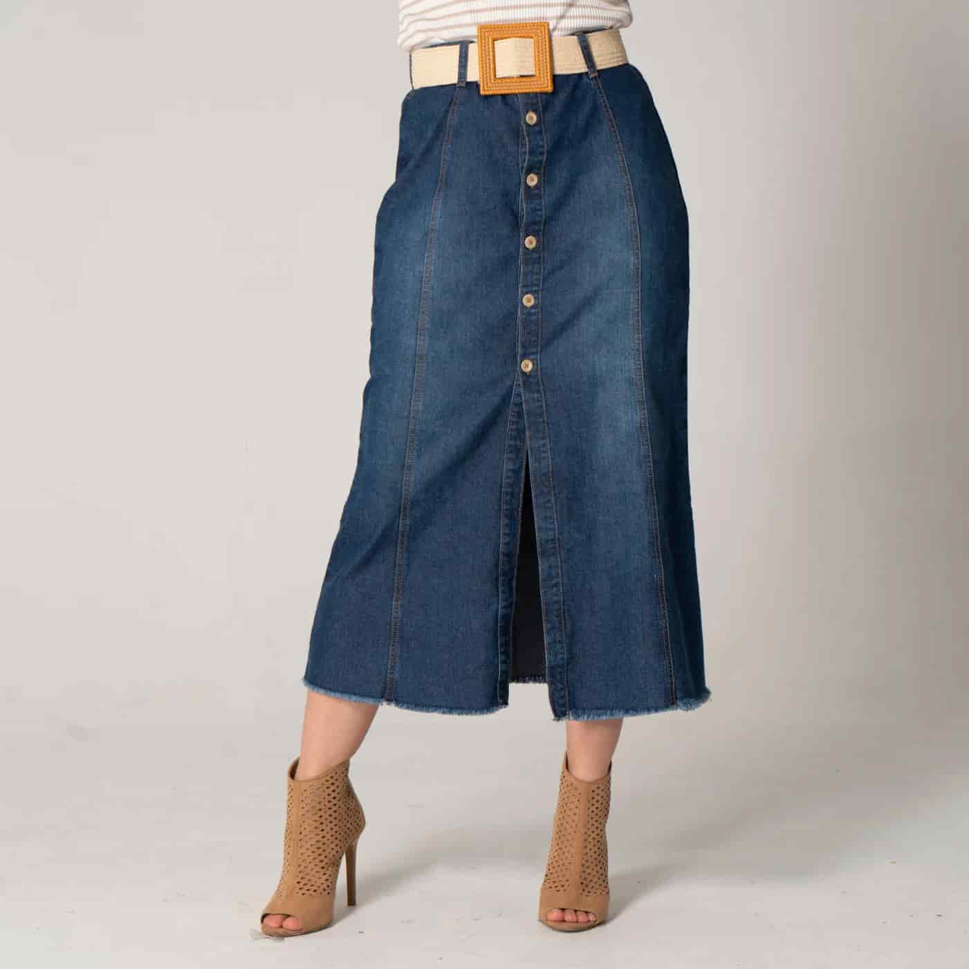 Falda Denim Larga Regular Charming - miniatura 2