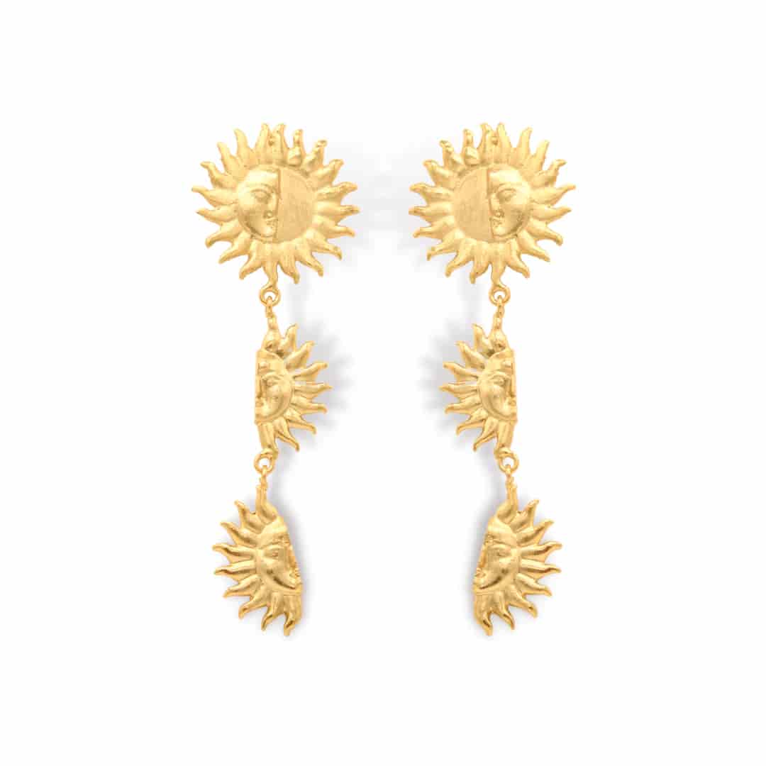 Aretes largos con soles - miniatura 2