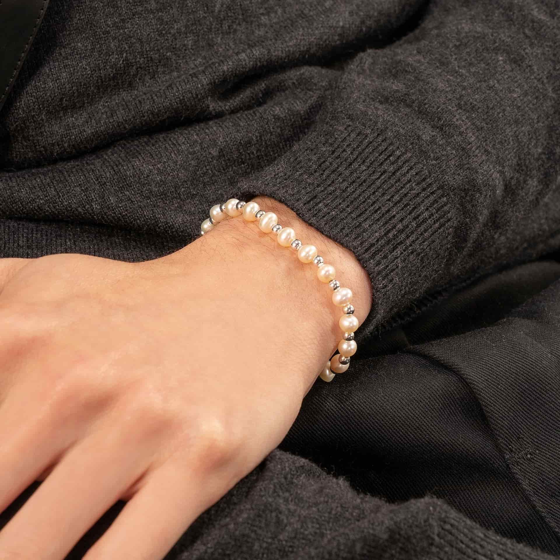 Pulsera de Perlas & Balines en Plata - miniatura 2