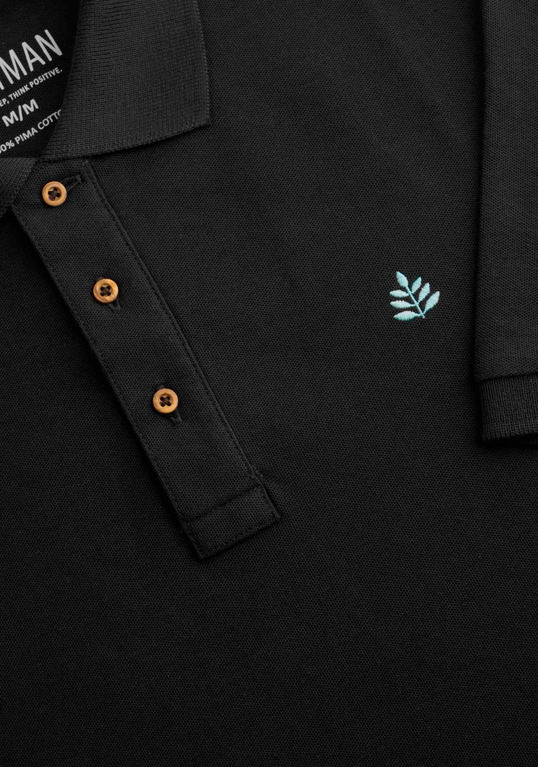 Camiseta Polo H Unicolor L-Azc Negro - miniatura 3