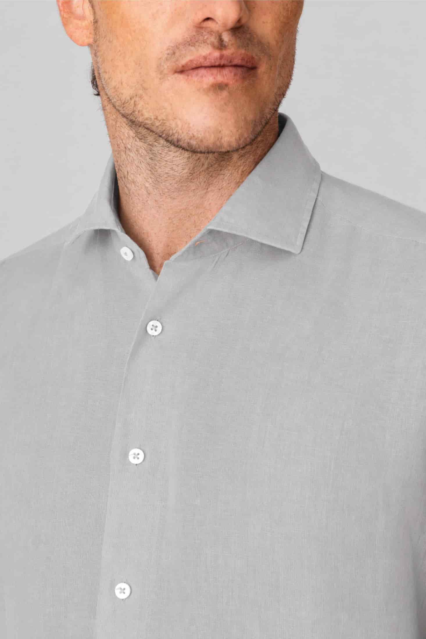 Men's linen shirt icy gray - miniatura 2
