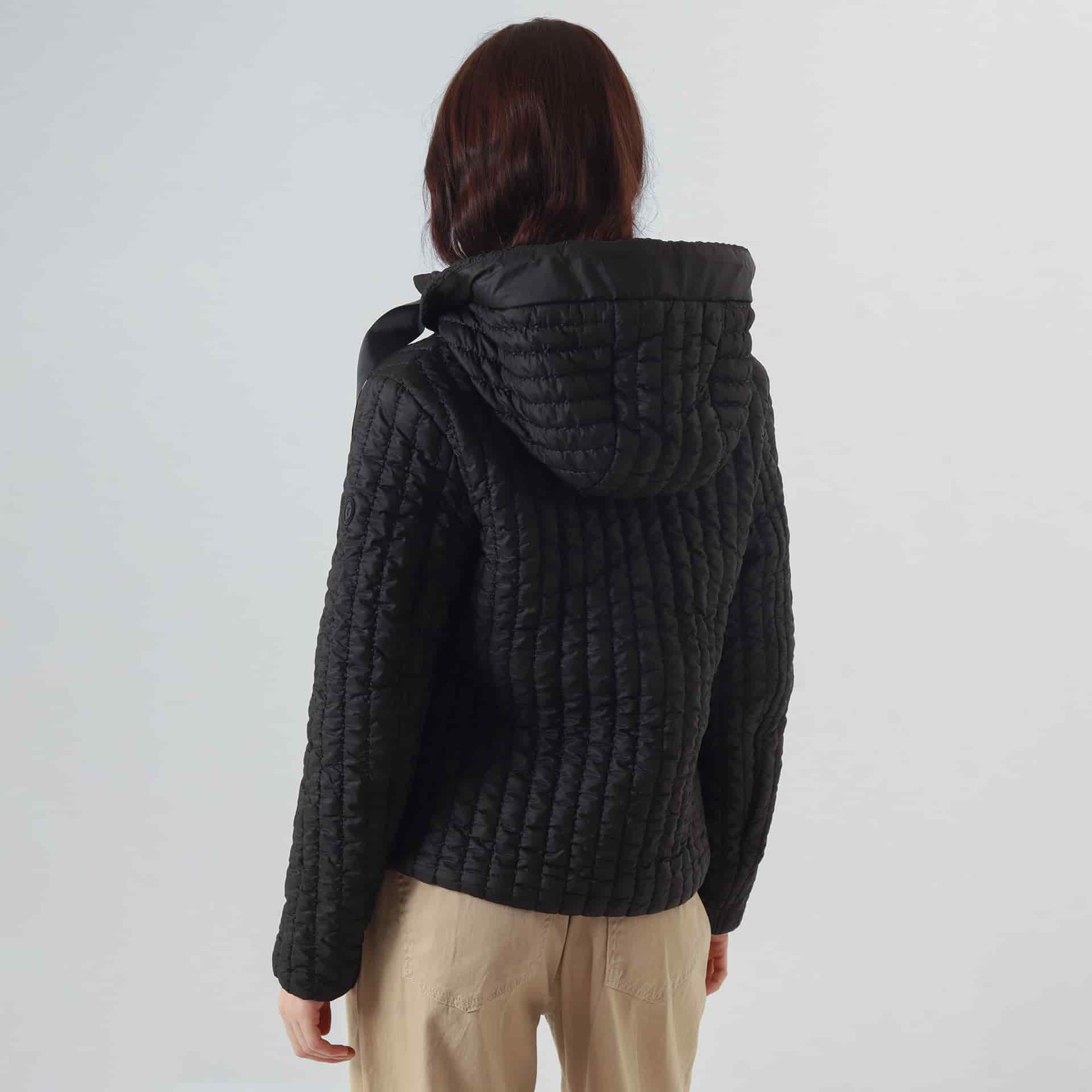 Chaqueta acolchada cuello alto capucha con lazo - miniatura 11
