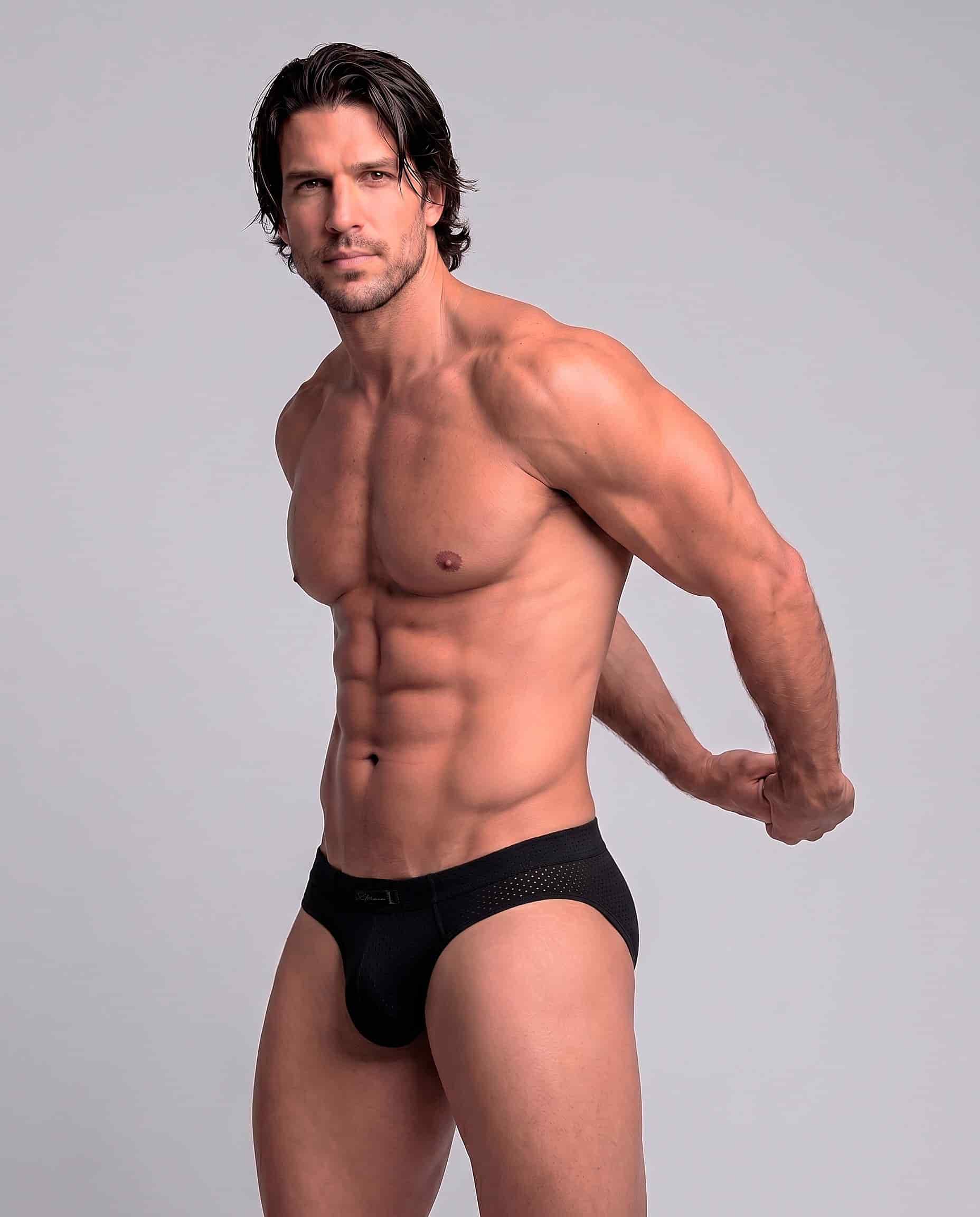 BRIEF SEXY MALLA NEGRO - miniatura 1