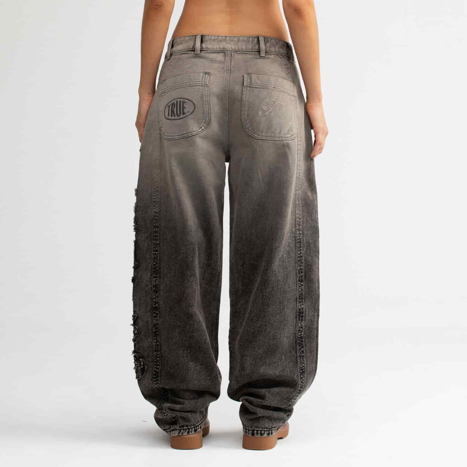 Barrel Denim Pants - Washed Black - miniatura 3
