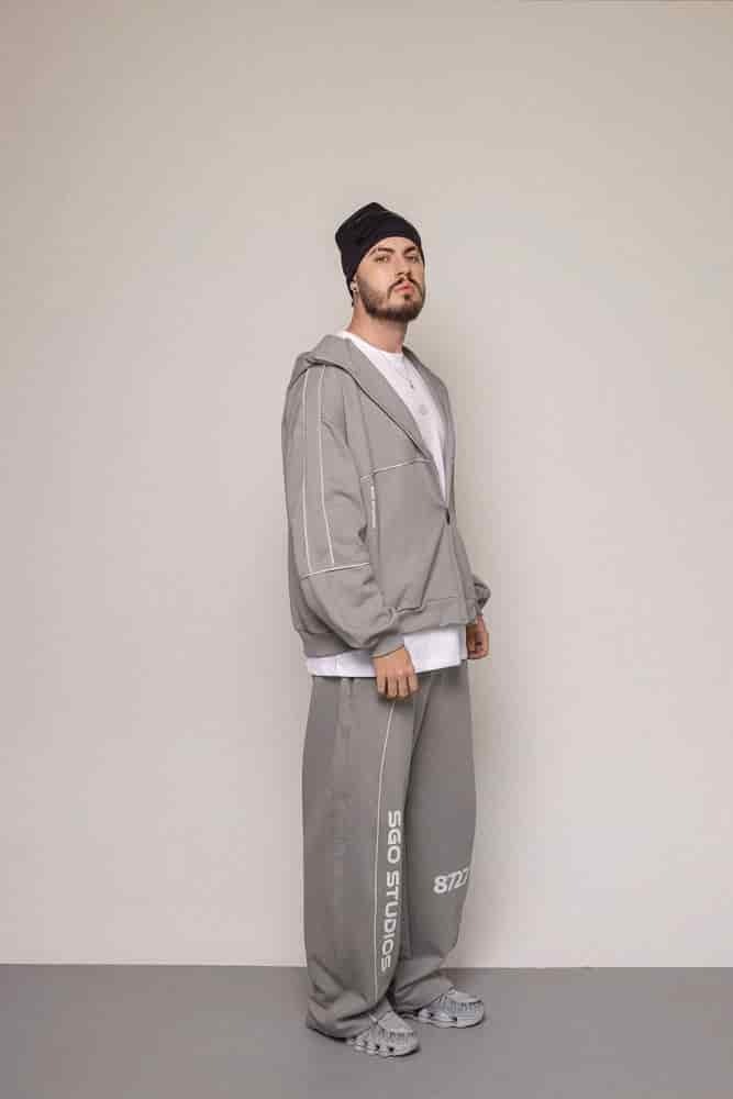 SET HOODIE Y SUDADERA 87/27-GRIS - miniatura 3