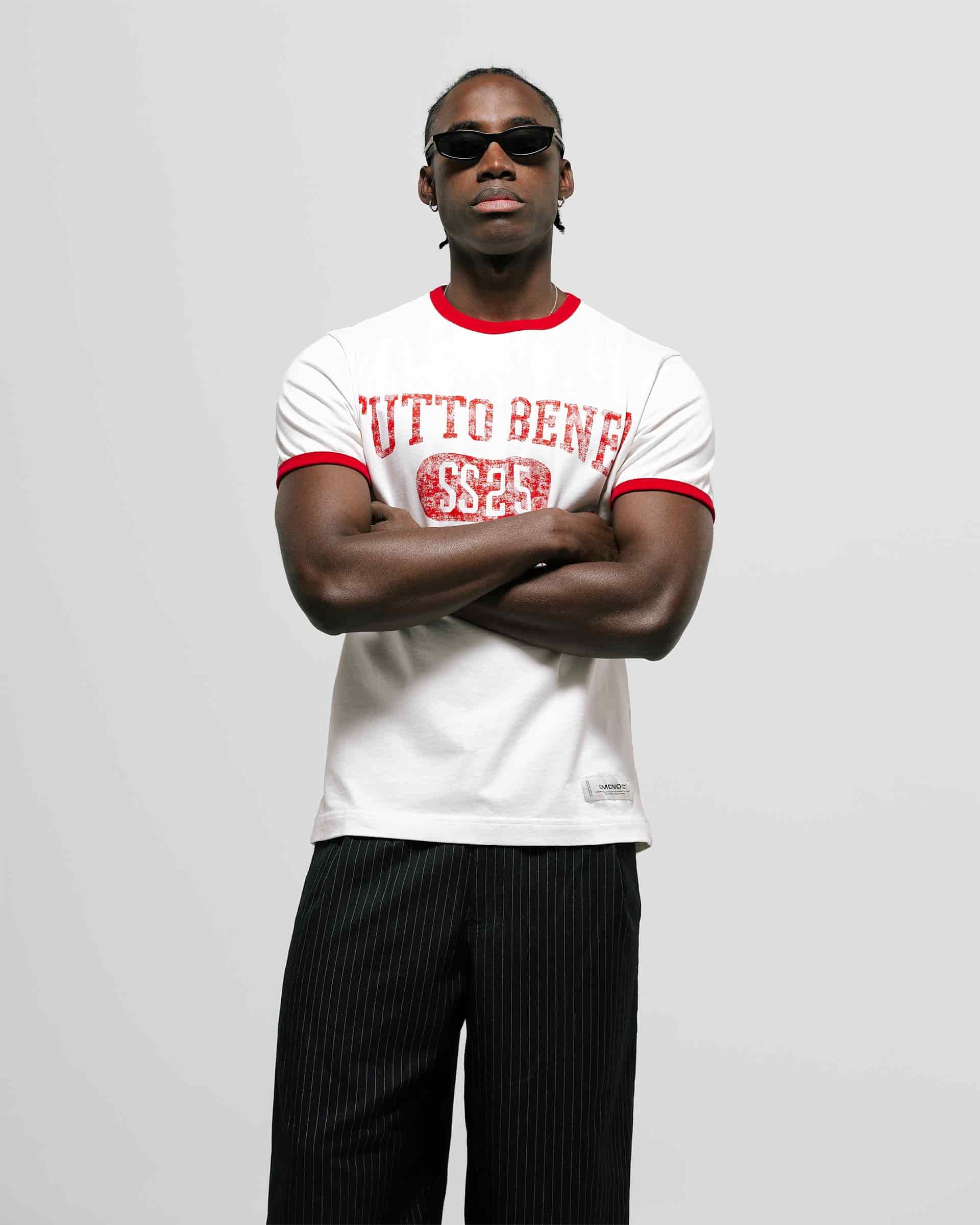 Camiseta Tutto Bene Ringer Fit - Blanco Hueso - miniatura 5
