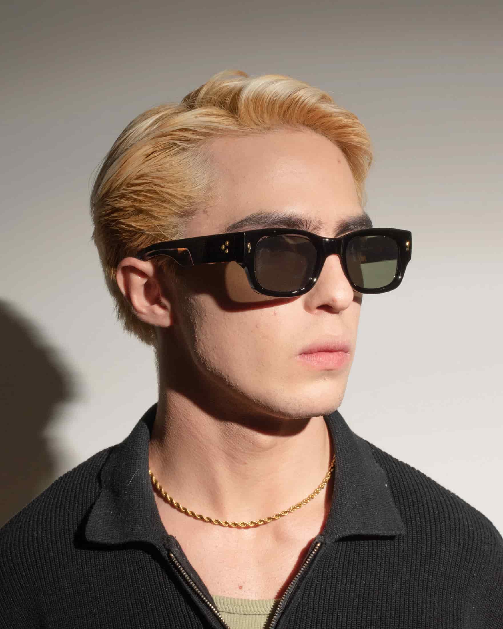 DENZEL SUNGLASSES - BLACK CAREY/GREEN - miniatura 3