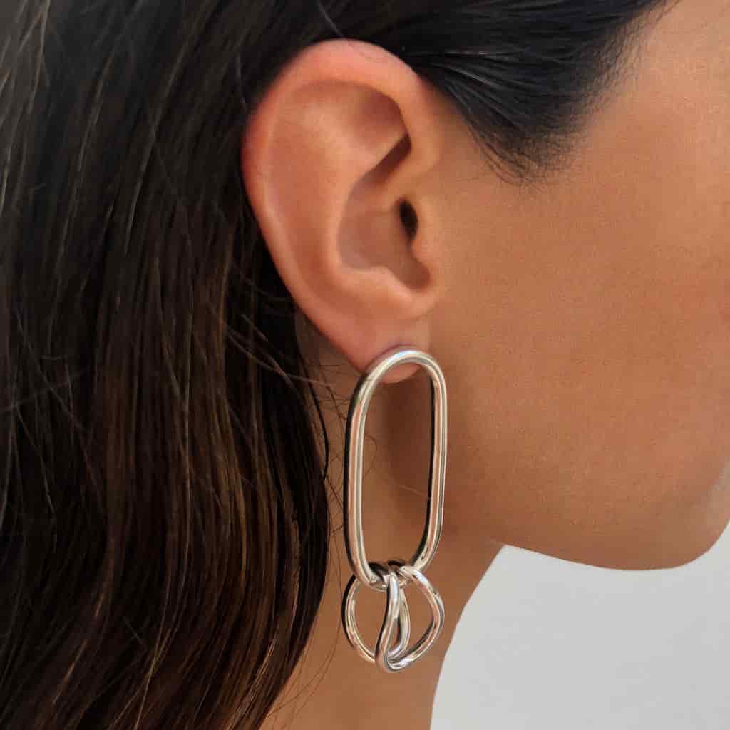 ARETES LINK PLATA - miniatura 1