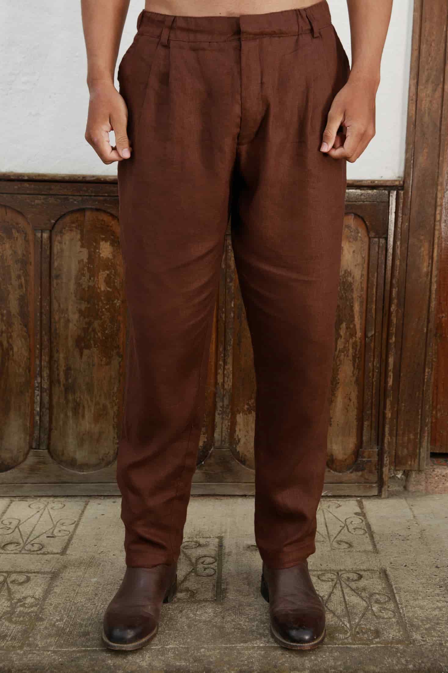 Pantalón de Lino Barbas Café - miniatura 1