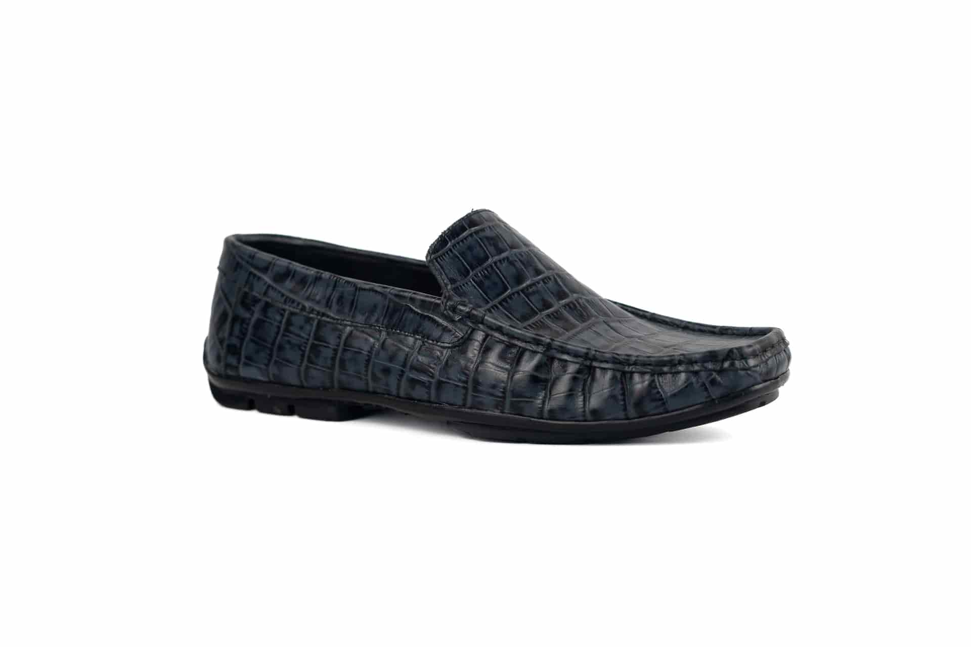 MOCASINES EN COCODRILO AZUL - miniatura 1