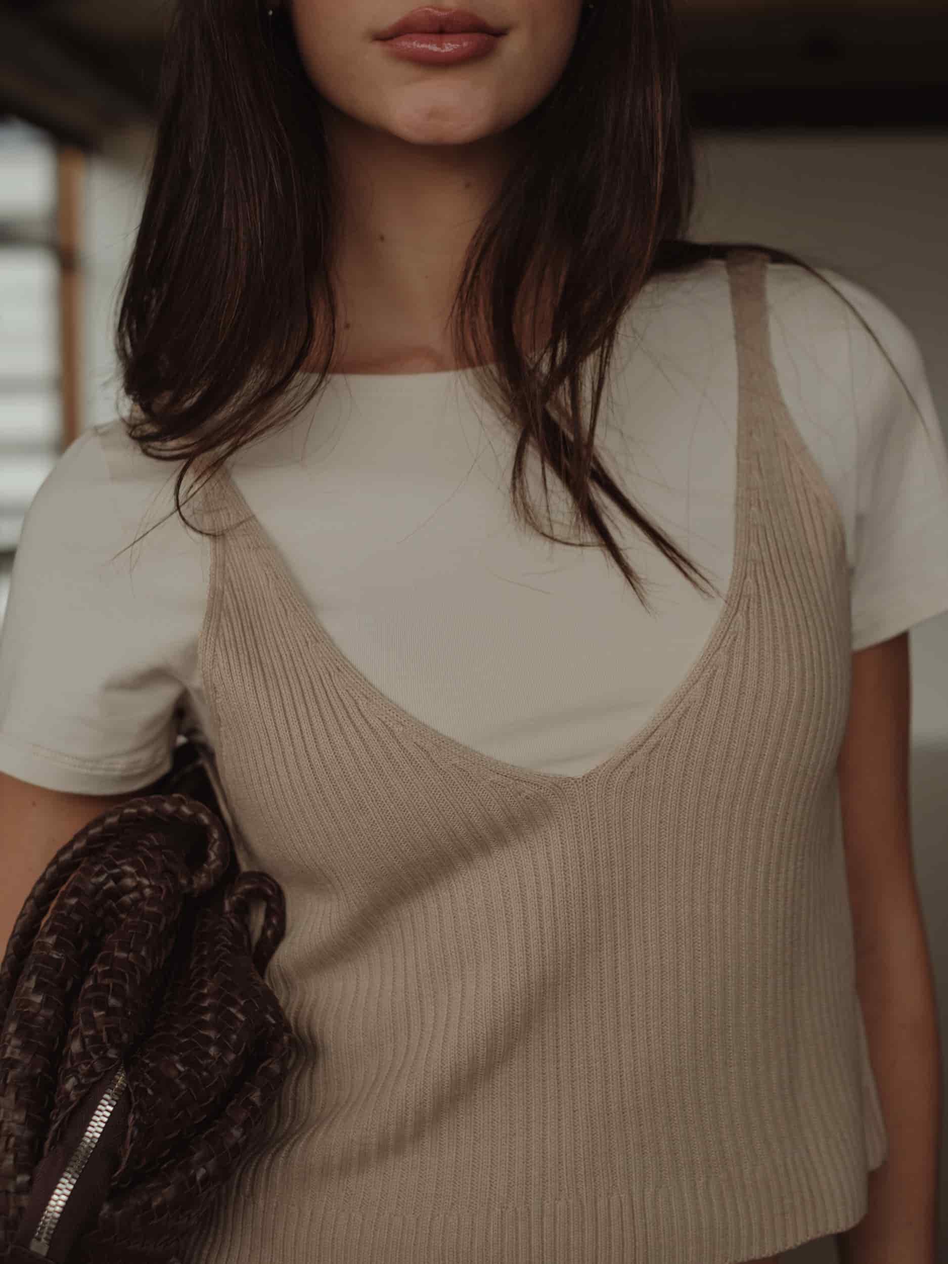 BASIC KNIT TANK TOP - NATURAL - miniatura 6