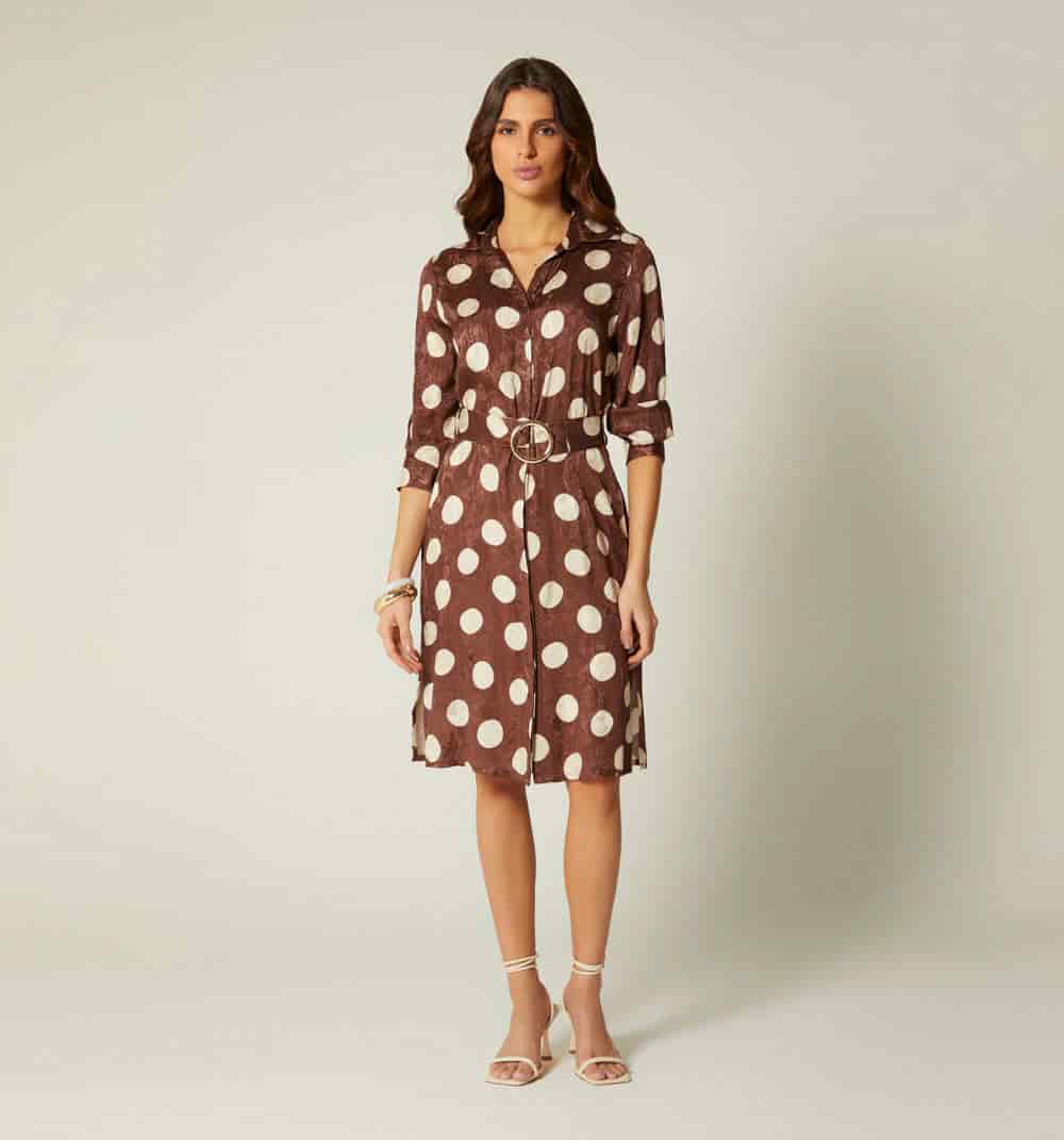 Vestido camisero manga 3/4 - miniatura 1