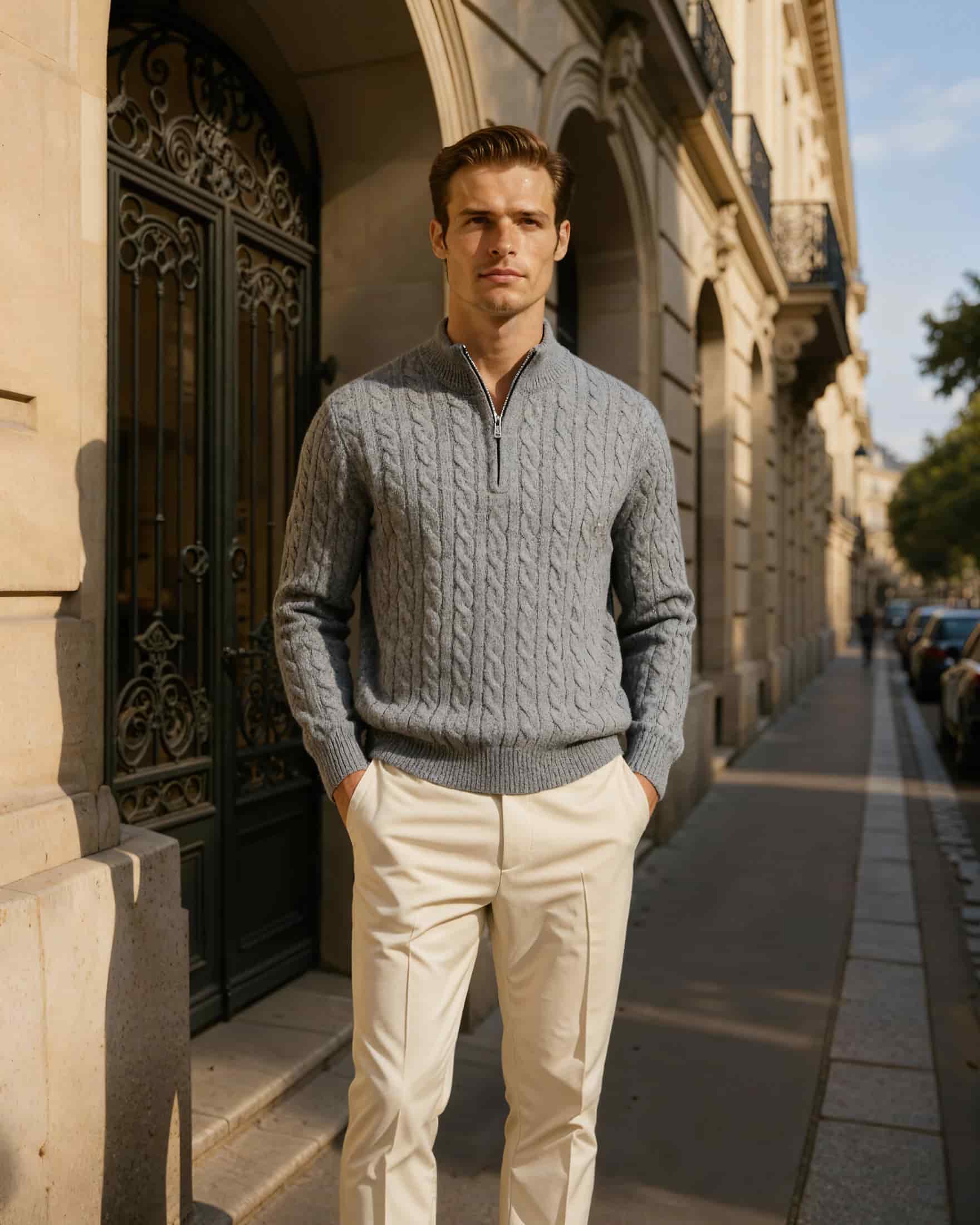100% Cashmere Woven Half Zip - miniatura 13