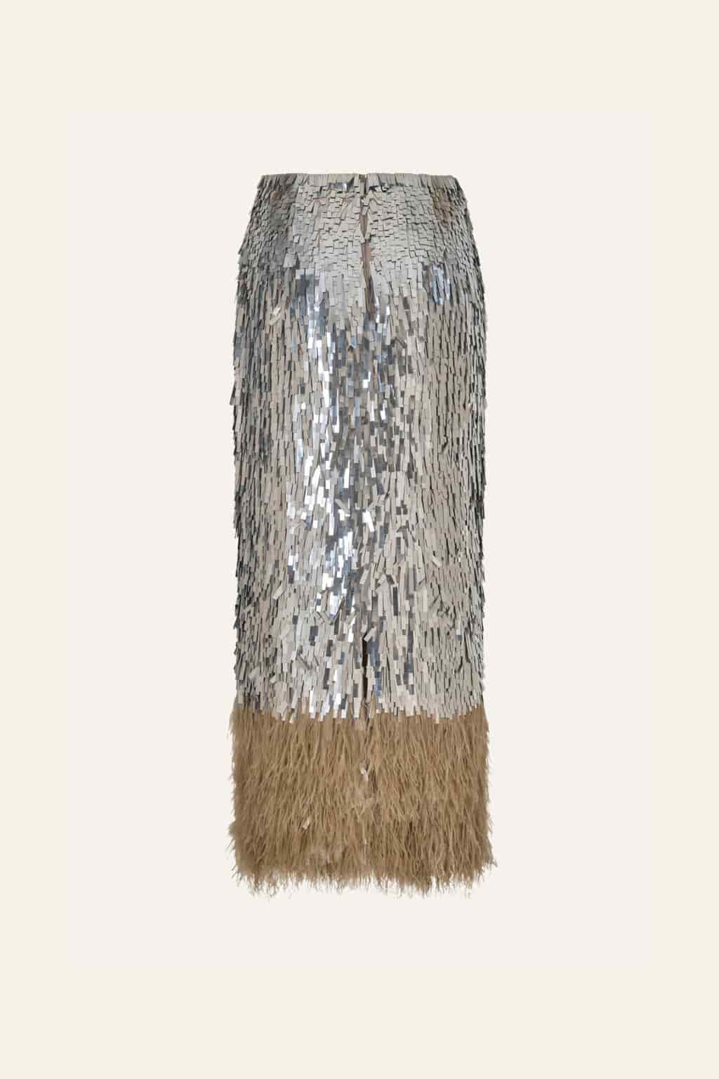 Visually Engaging Skirt in Silver - miniatura 2