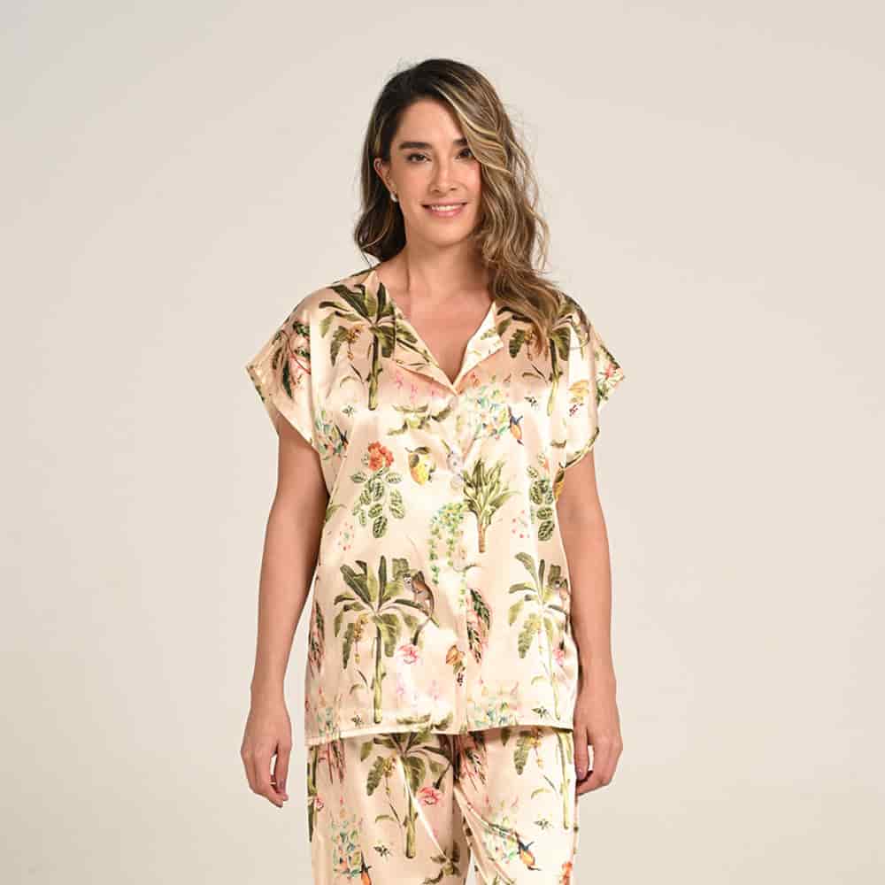 Camisa Manga Corta Silueta Suelta Estampado Amazonas - miniatura 1