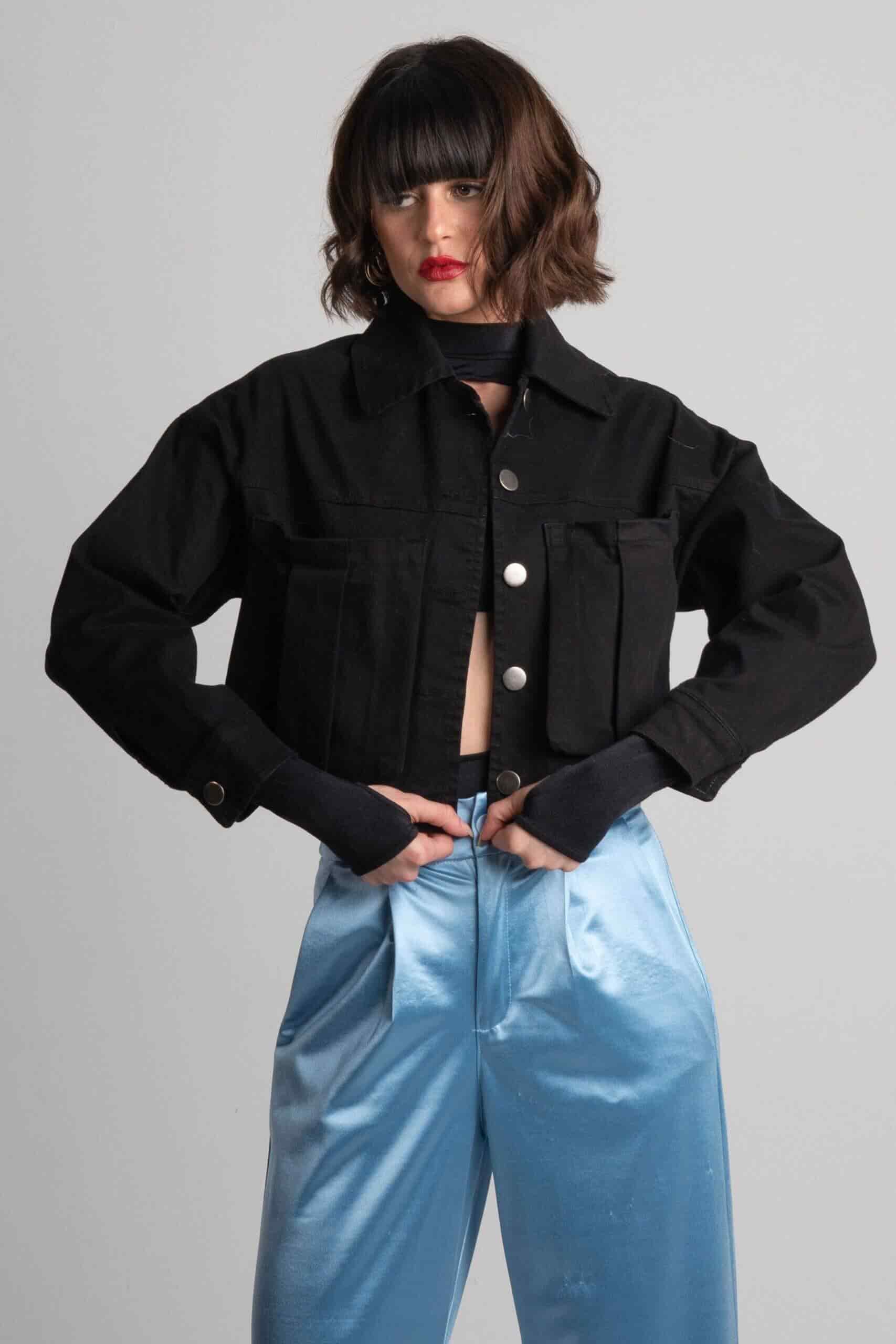 Chaqueta Cortés Denim Negra - miniatura 2