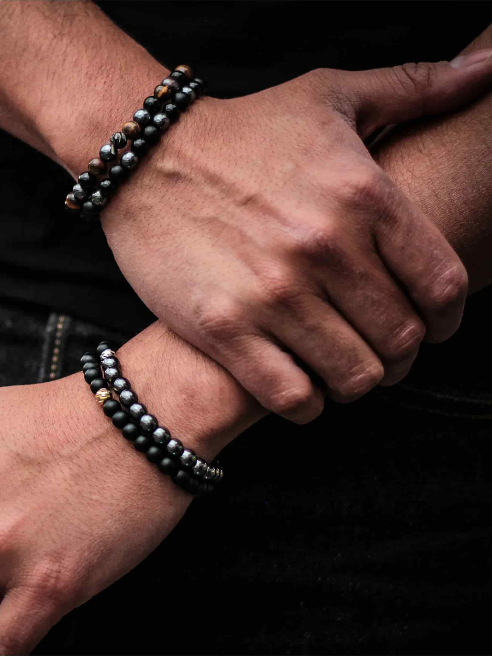 Brazalete All Black Doble 6mm - miniatura 2