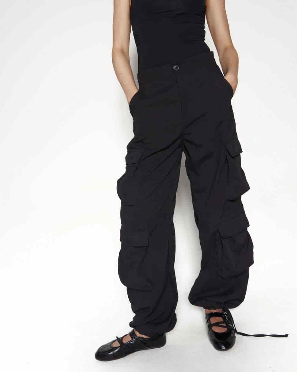 BLACK PARACHUTE PANTS - miniatura 3