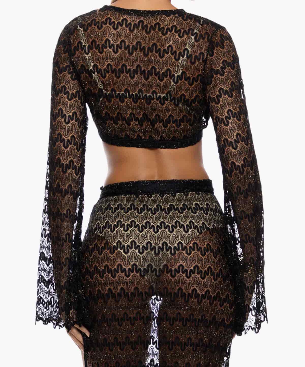 Midnight Currents Long Sleeve Crop Top - miniatura 2
