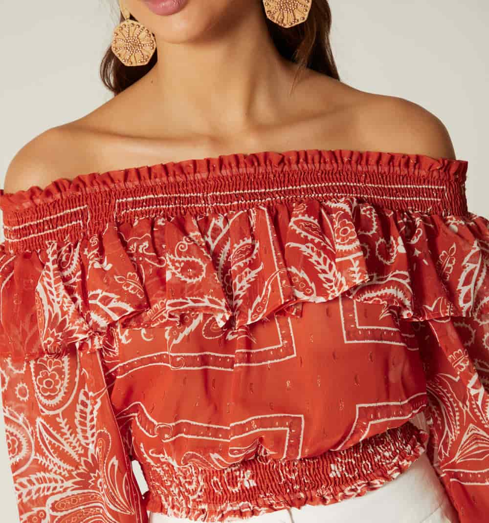 Blusa escote bandeja manga 3/4 - miniatura 3