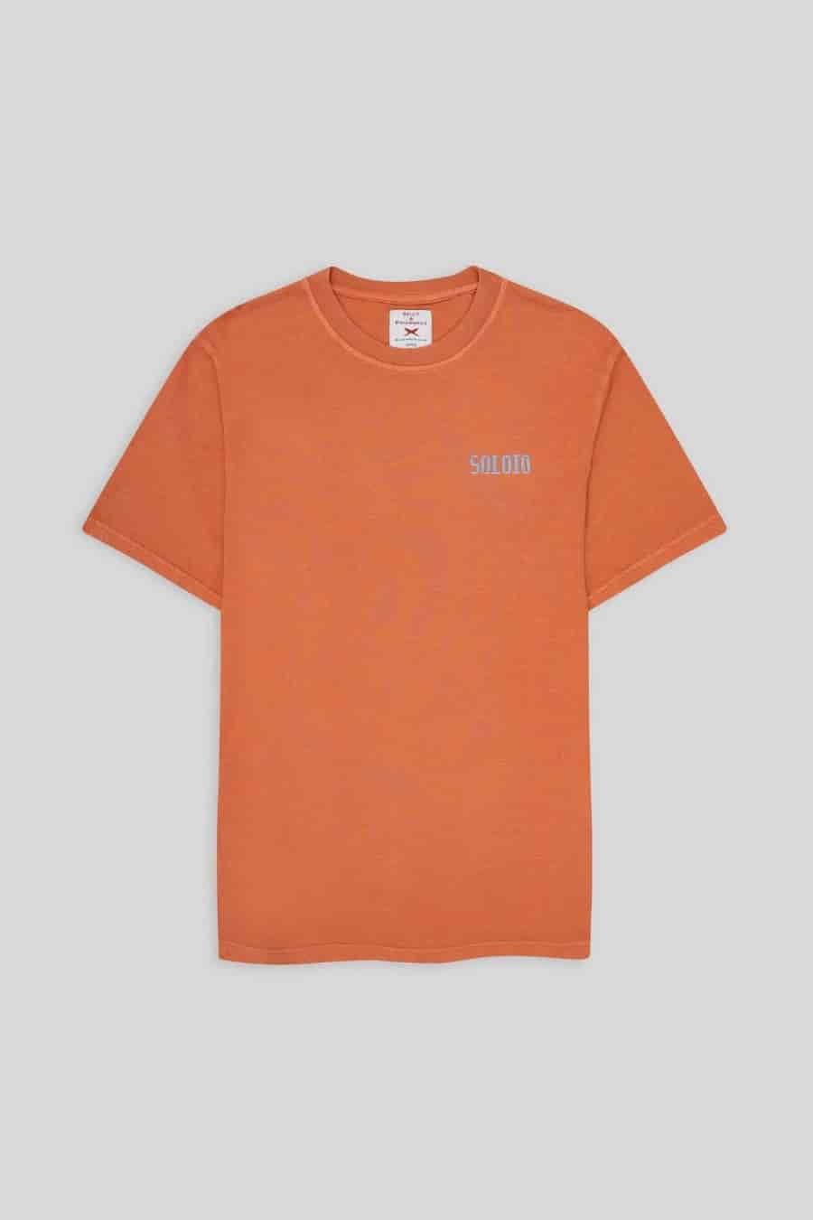 Men's cotton t-shirt four orange stamps - miniatura 3