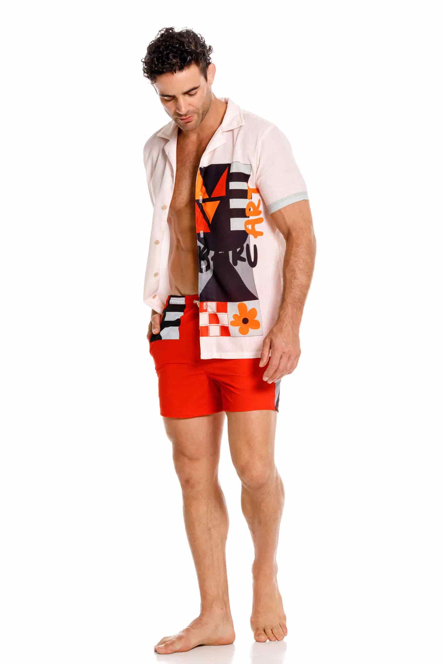 Camisa Hombre Buy Art Naranja - miniatura 3