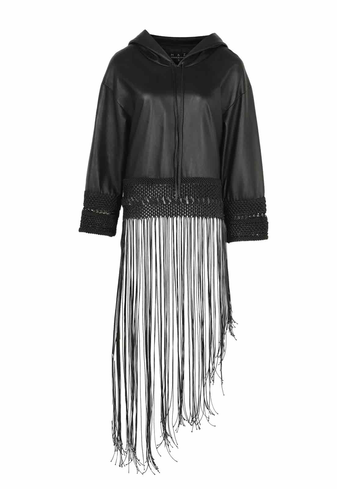 MACRAME LEATHER HOODIE - miniatura 1