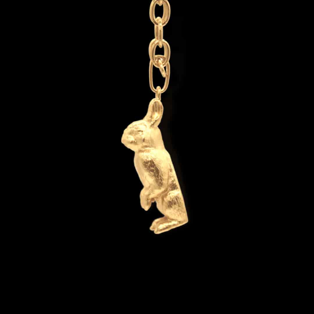 Cadena con liebre sentada grande - miniatura 2