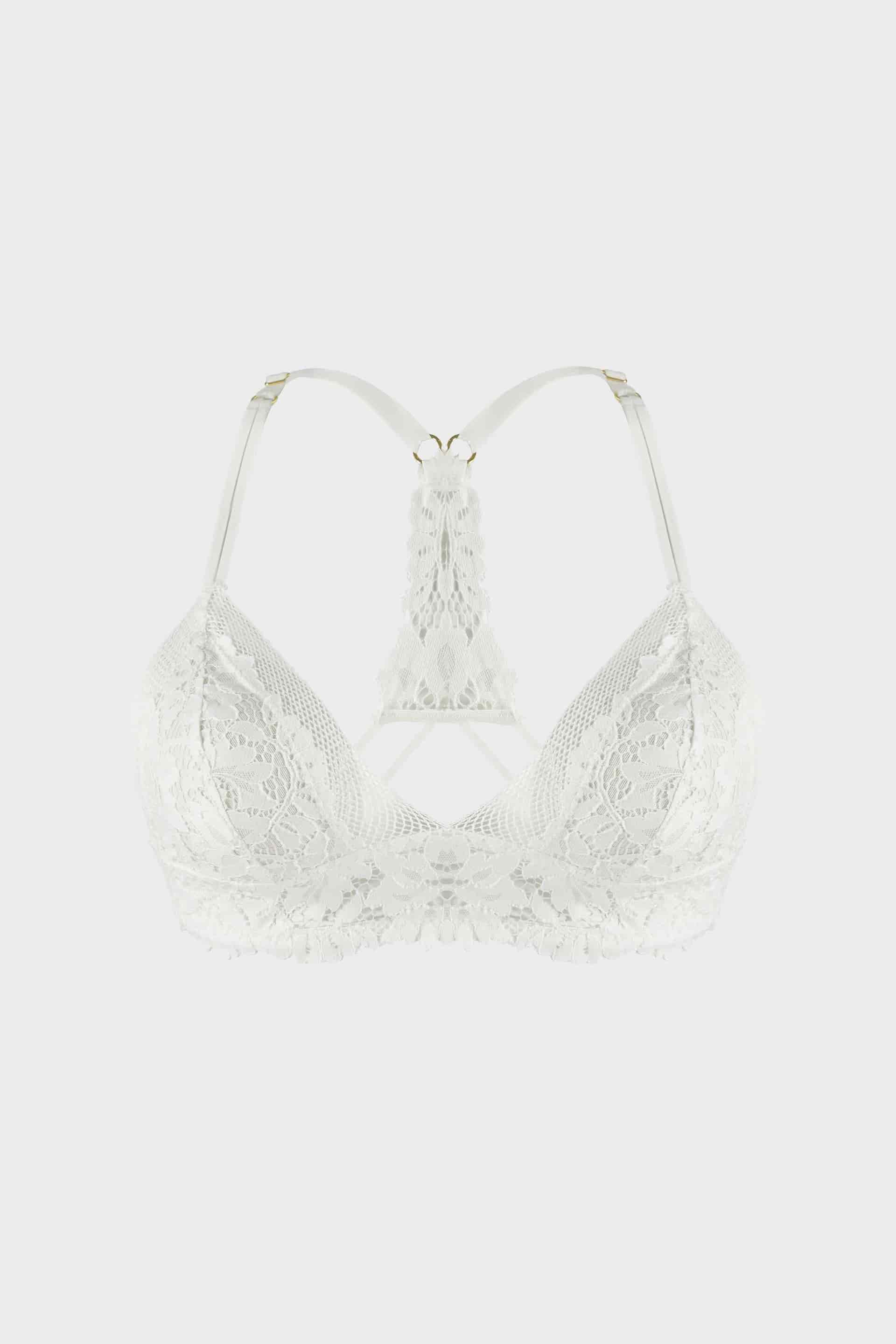 BRALETTE ELLIPSE SIN ARO EN ENCAJE TOTAL COMODIDAD VINTAGE CRUDO - miniatura 4