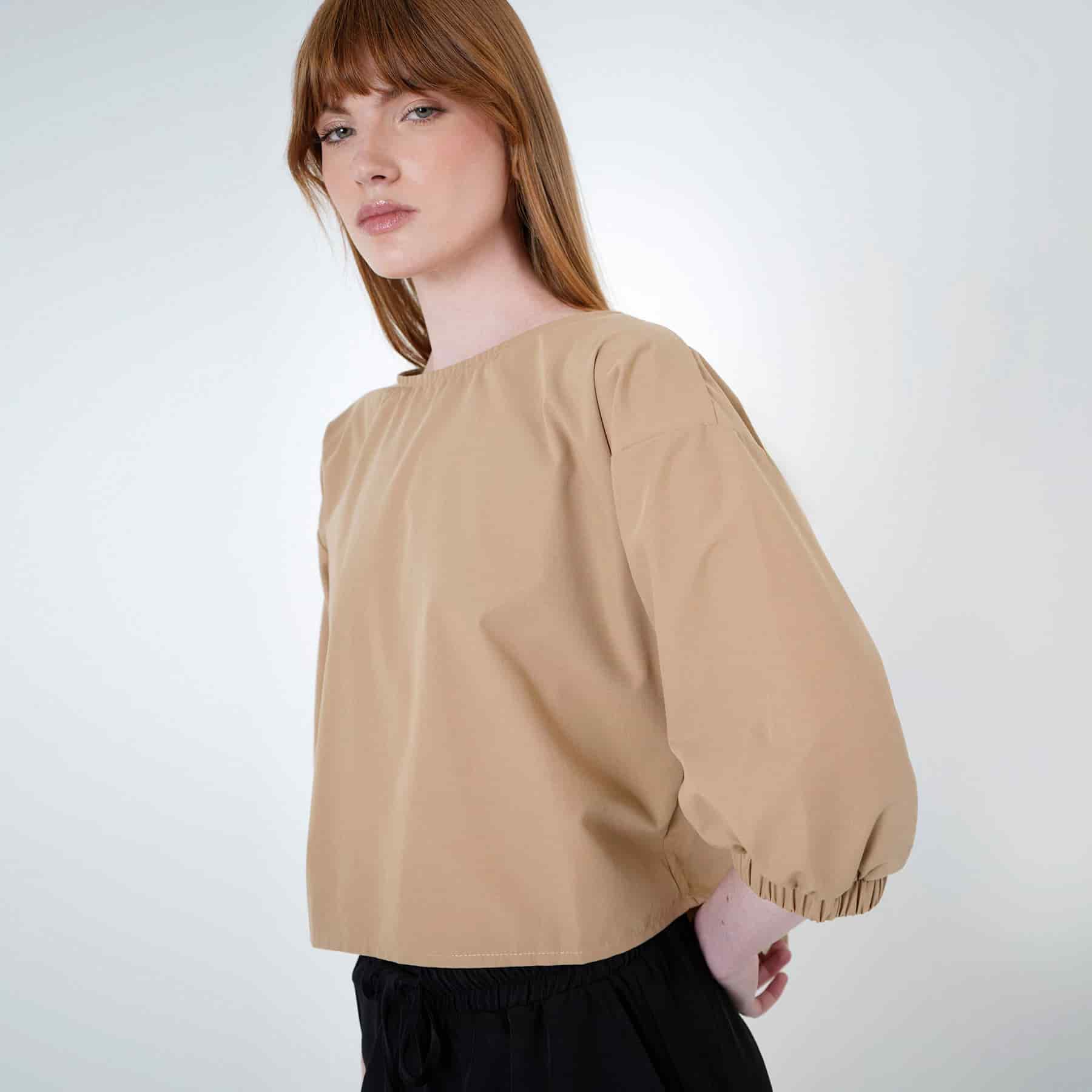 Blusa Cuello Redondo Manga 3/Cuartos - miniatura 1