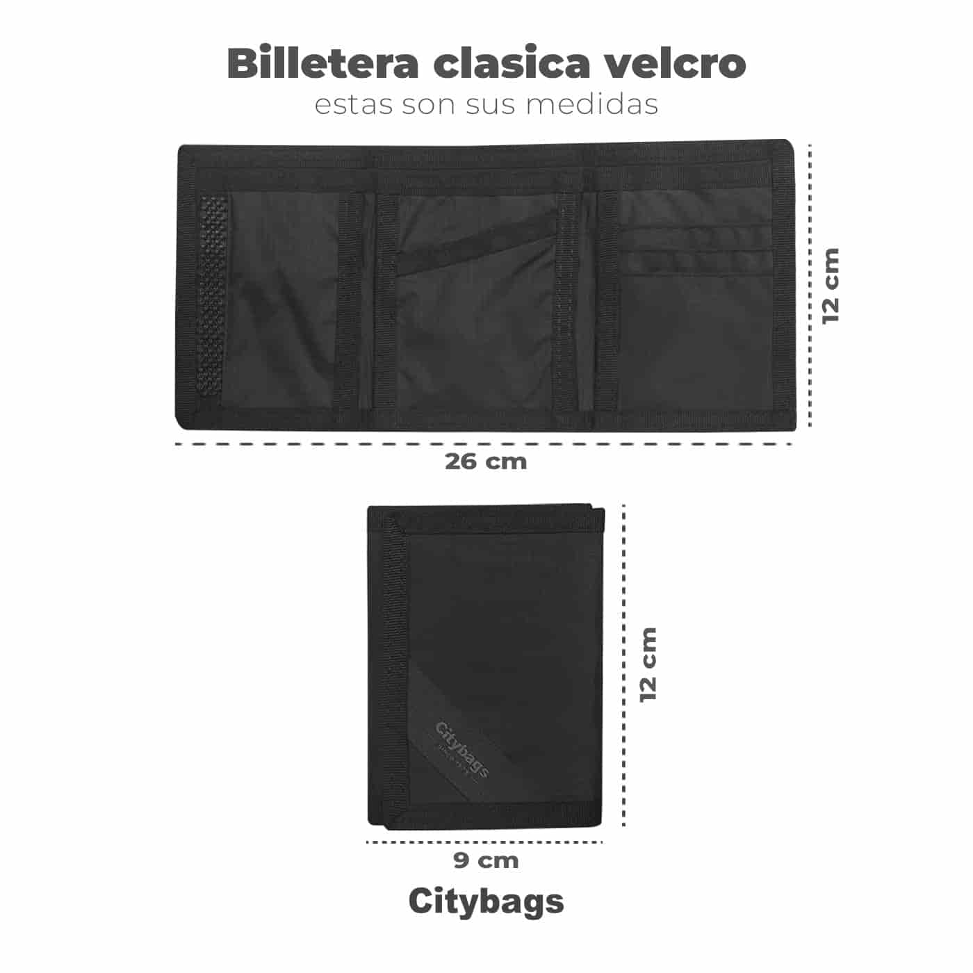 Billetera Clásica Negro Velcro - miniatura 5