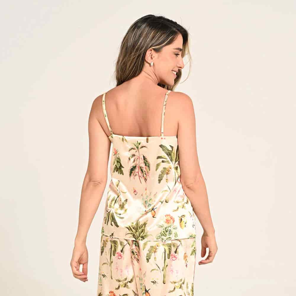 Blusa Tiras Ajustables Escote V Estampado Amazonas - miniatura 2