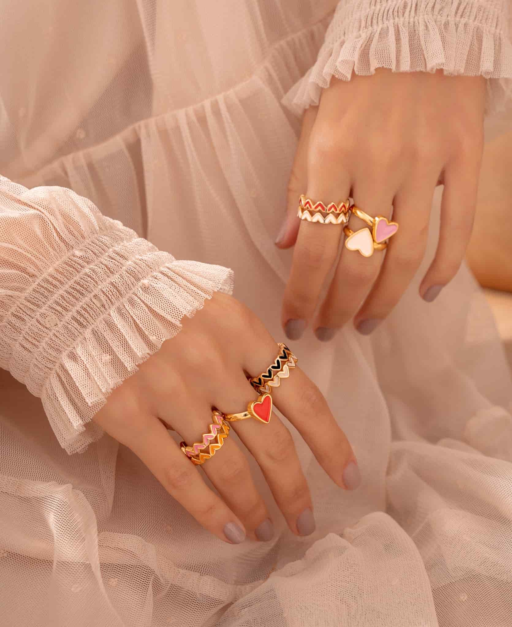 Set Anillo x2 Multicorazones - miniatura 4