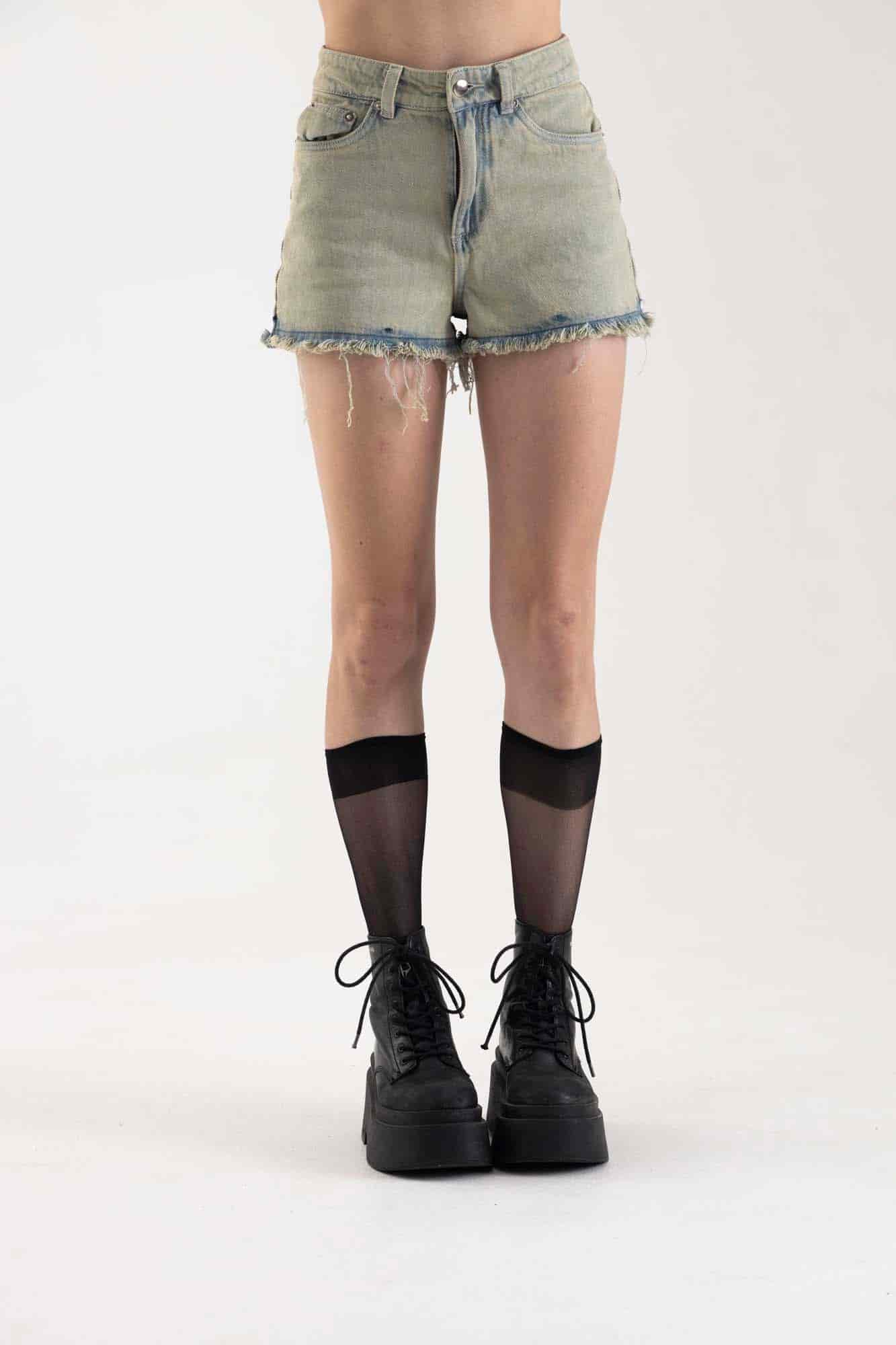 BLACK ACID DENIM SHORT - miniatura 5