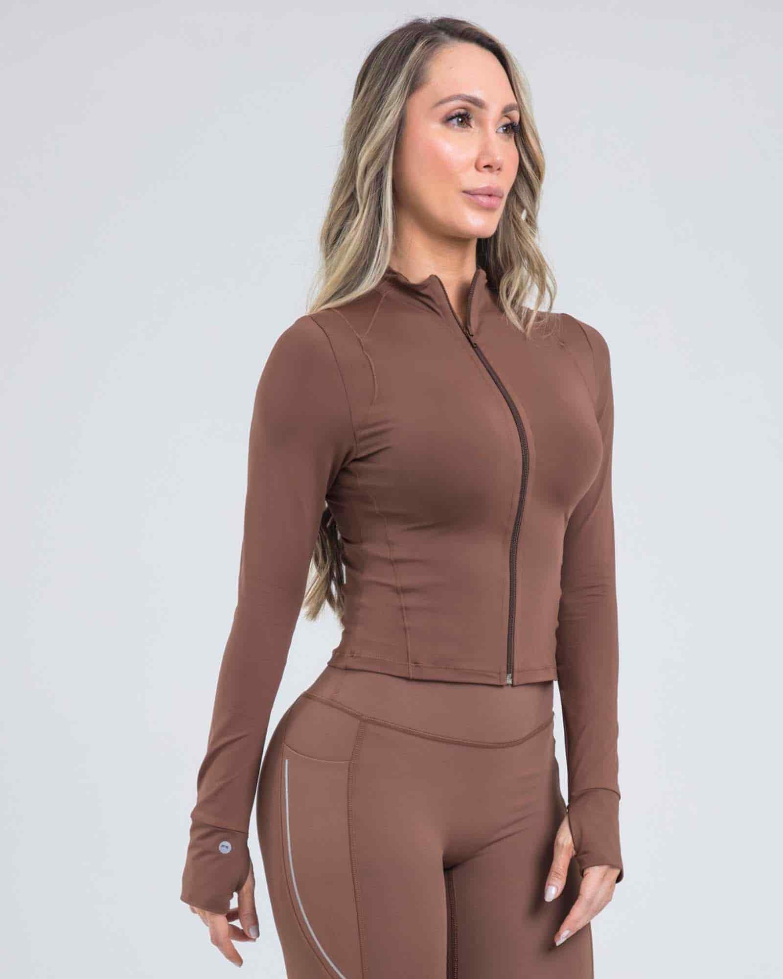 Chaqueta sculpt edge marron outdoor FIBER - miniatura 2
