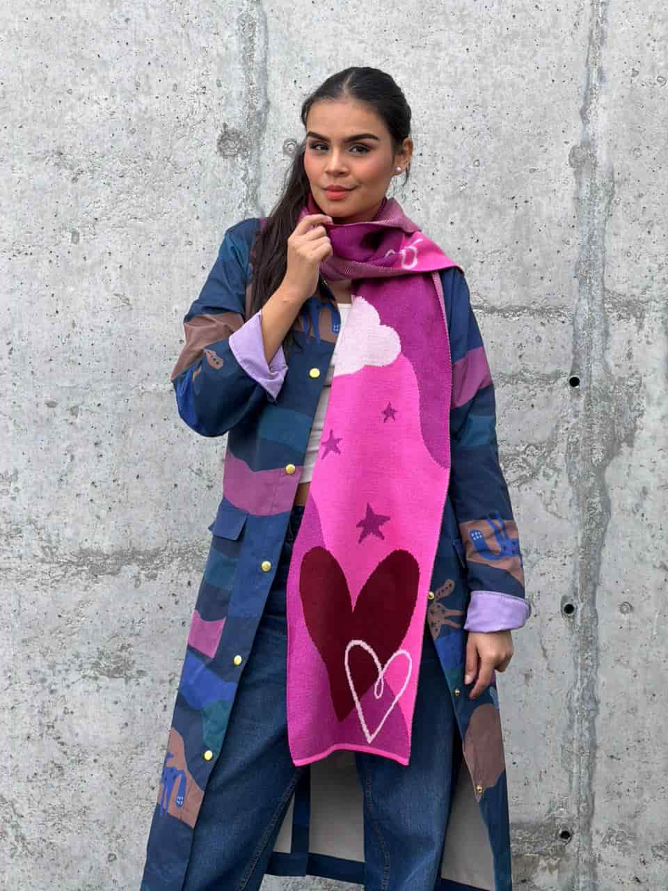 Bufanda Rosa Corazón - miniatura 1