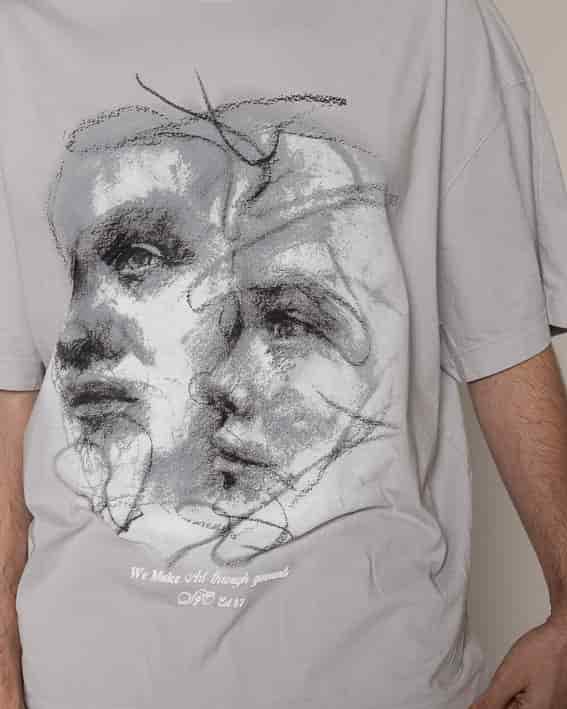 Oversized The Art Rostro-Gris/Claro - miniatura 5