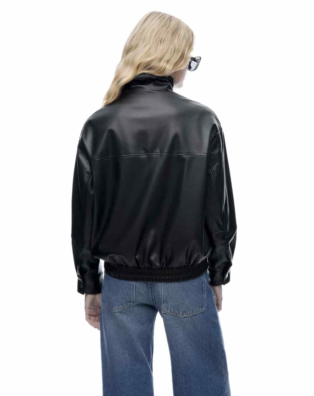 Chaqueta oversize sin capucha negra mujer - miniatura 2