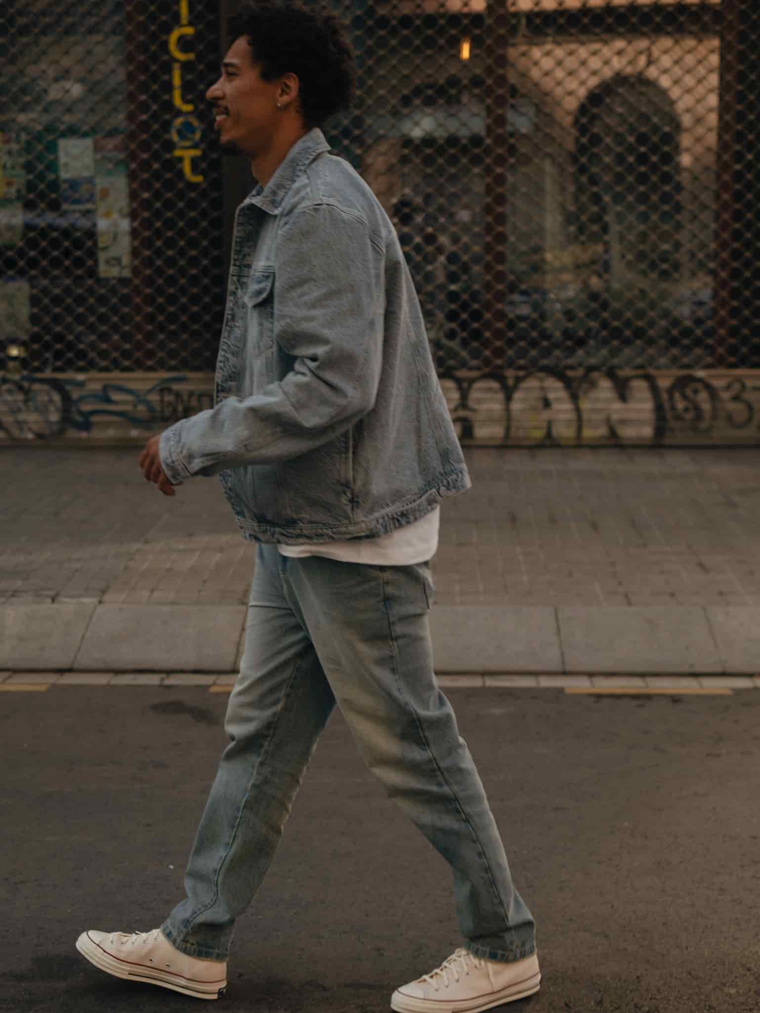 DENIM OVERSIZED JACKET - DIRTY CLEAR BLUE - miniatura 9