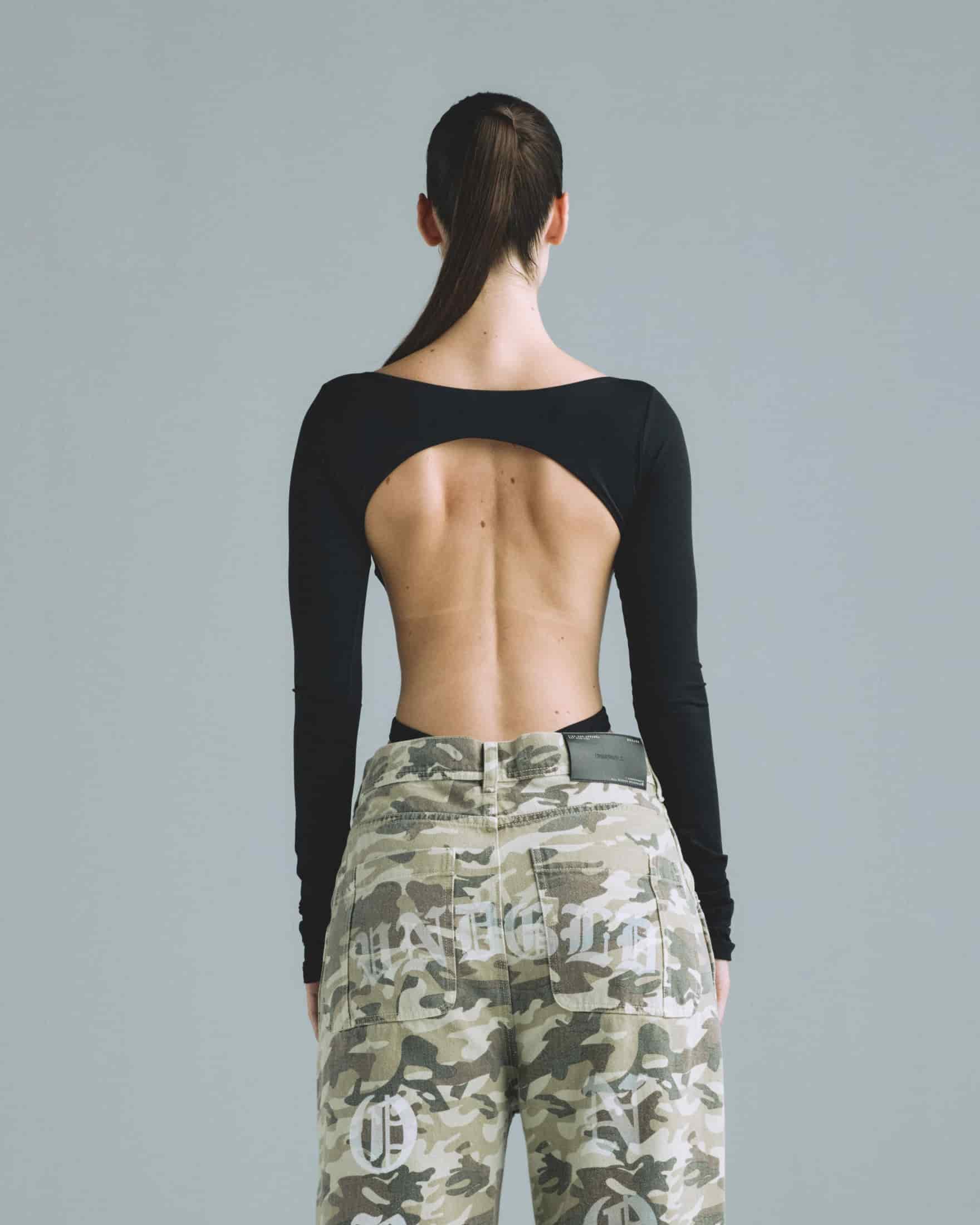 Basics Undergold Studio Backless Long Sleeve Body Black - miniatura 6