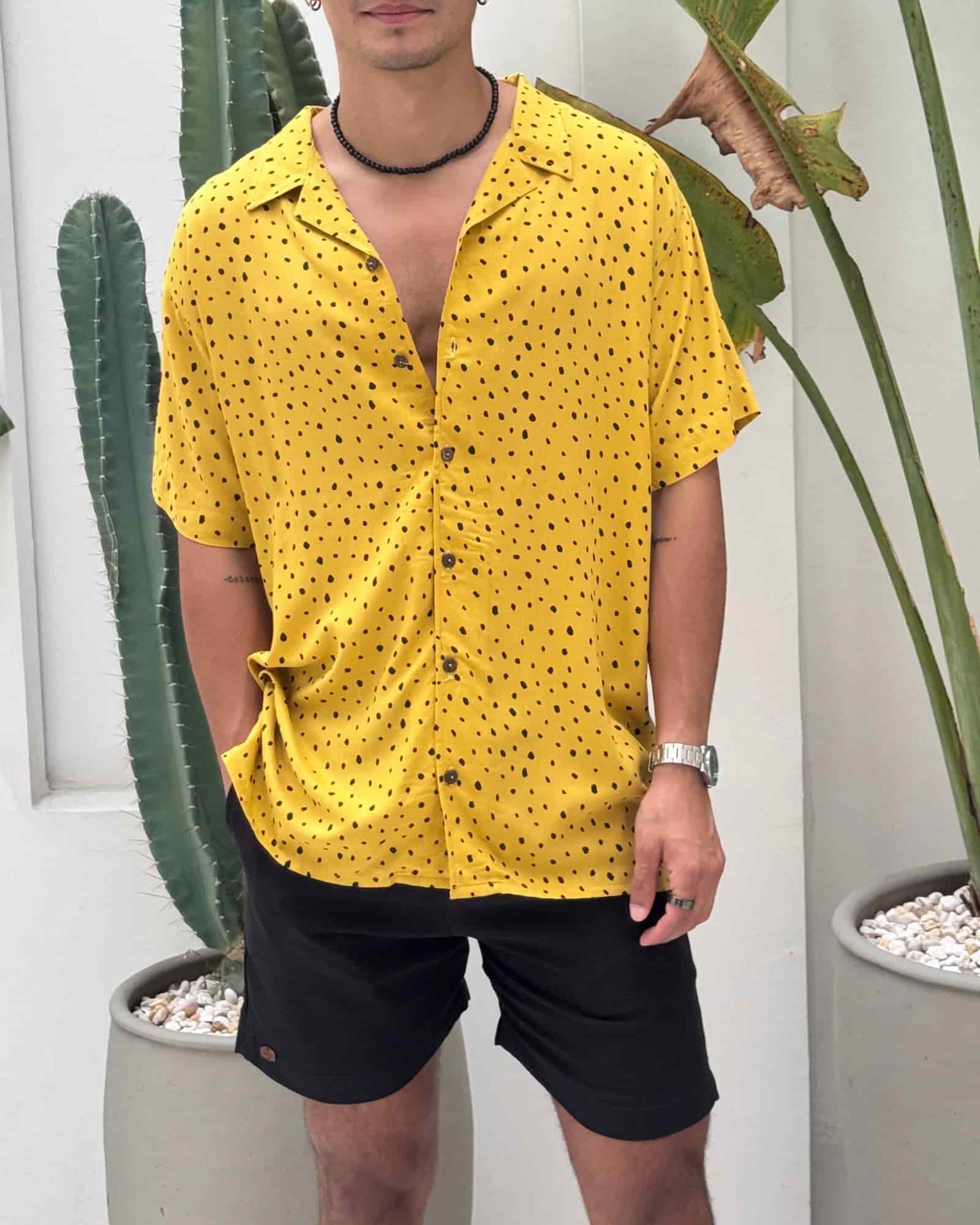 Camisa 3/4 mostaza dots - miniatura 3