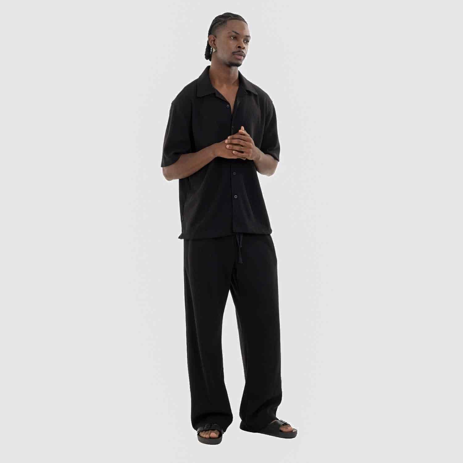 Relaxed Short Sleeve Shirt Black - miniatura 4