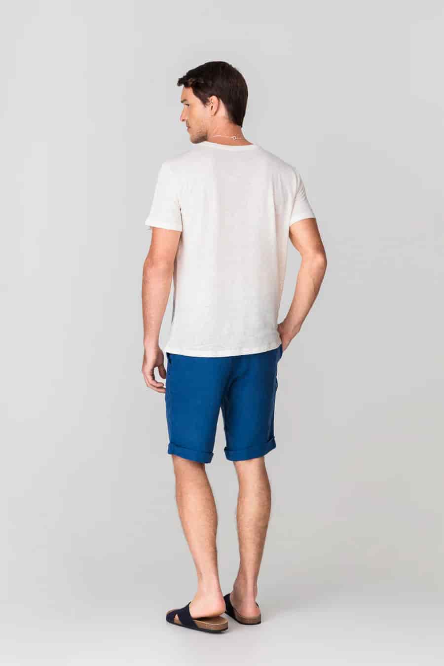 Men's linen t-shirt white - miniatura 5